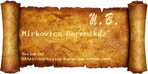 Mirkovics Bereniké névjegykártya
